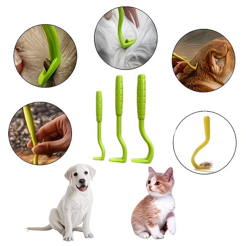 Tick Remover Tool Set Portable with Storage Case Safe Painless Removal for Dogs Cats Outdoor Hiking Travel Use