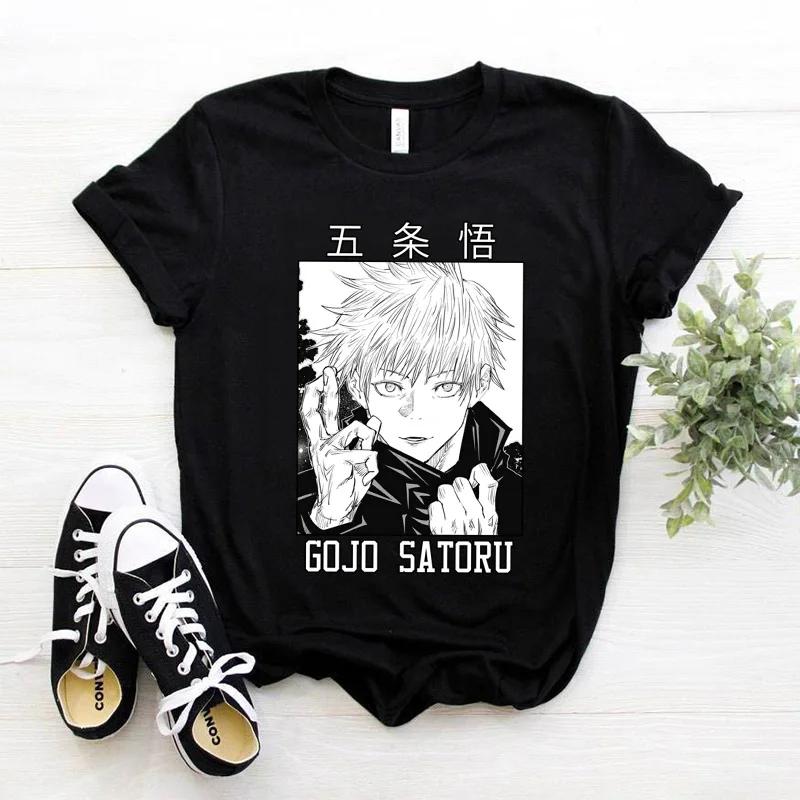 Summer Japanese Unisexga Gojo Satoru Cotton T-shirt Unisex Jujutsu Kaisen Anime T-shirt Unisex Harajuku Kawaii Short Sleeve T-shirt