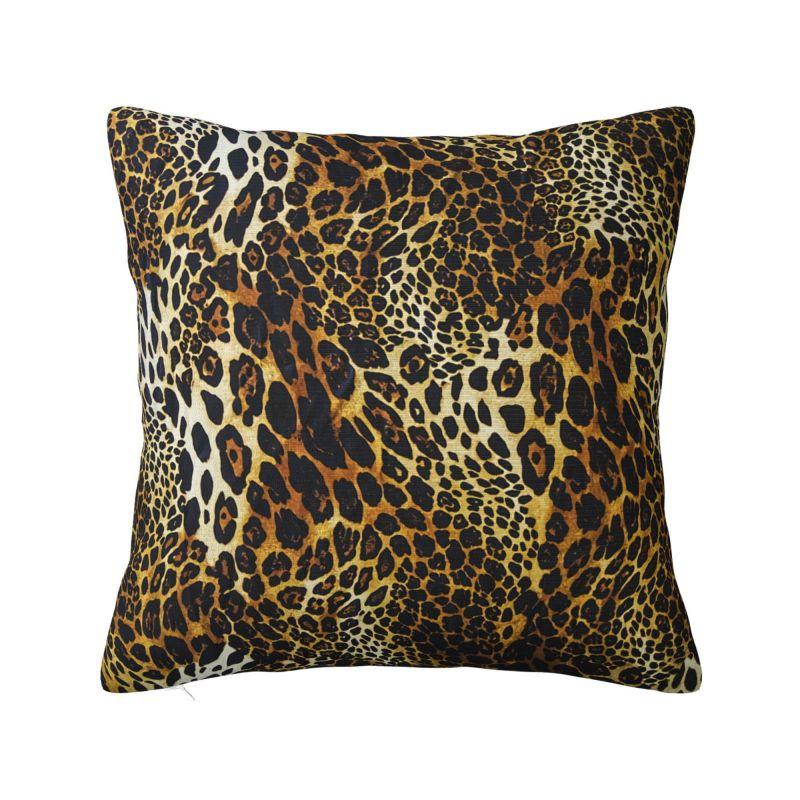 Custom Leopard Print Pillow Case Decoration Luxury Animal Skin Outdoor Cushions Square Pillowcase
