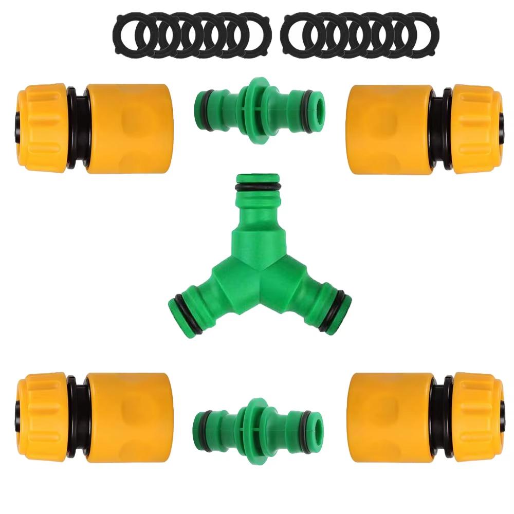 Y-Type Garden Watering Hose Fitting Adapter Extender Kit ABS Quick Coupling 1/2” Inner And Outer Thread for Hose