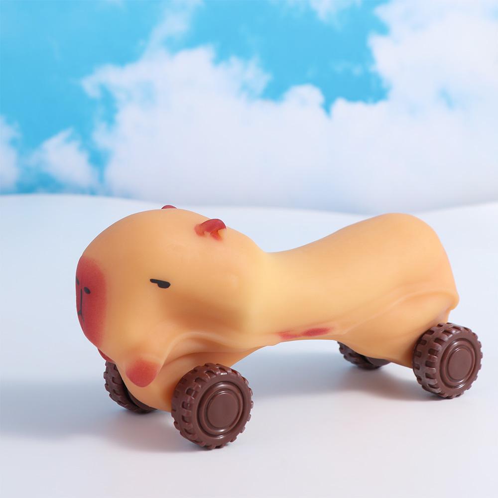With Wheel Capybara Squeeze Toy High Elasticity Cute Pinch Toy Capybara Fidget Toy Practical Jokes