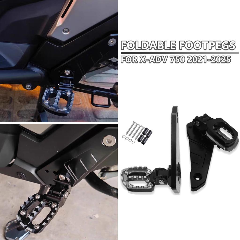 Footrest For HONDA X ADV 750 XADV 750 XADV750 2021-2025 2024 Stand-up Riding Foot Rest Foldable Footpegs Passenger Foot Pedal
