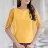 ZANZEA Women Summer V-Neck Lace Splice 3/4 Sleeve Blouse