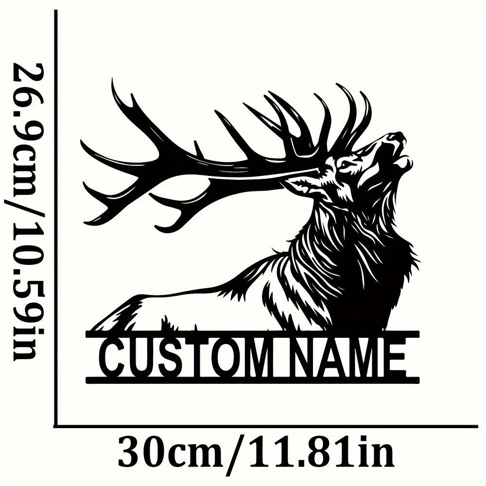 Metal Reindeer Wall Art, Black Iron Silhouette, Adhesive Decorative Sculpture, Indoor Hanging Sign, Home Decor
