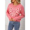 New Round-neck Long-sleeved Casual Top with A Bow and A Small Heart for Valentine's Day Knitted Sweater