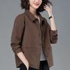 Women's Lightweight Short Outerwear Casual Slimming Shirt-Style Jacket for Middle-Aged Moms in Spring and Autumn