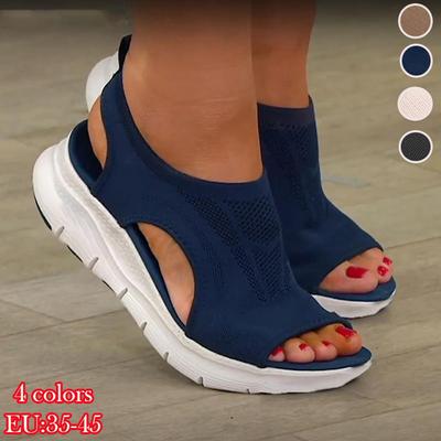 New Ladies Comfortable Casual Beach Wedge Sandals Beach Wedge Platform Roman Sandals Summer Sports Plus Size Women's Shoes