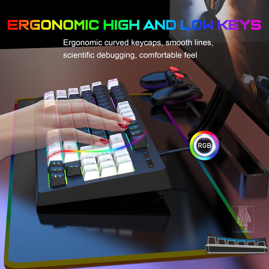 G69 USB Wired Gaming Keyboard 87 Keys Mechanical Feeling Gamer Keyboard Glowing Keyboard for Computer Laptop FDS