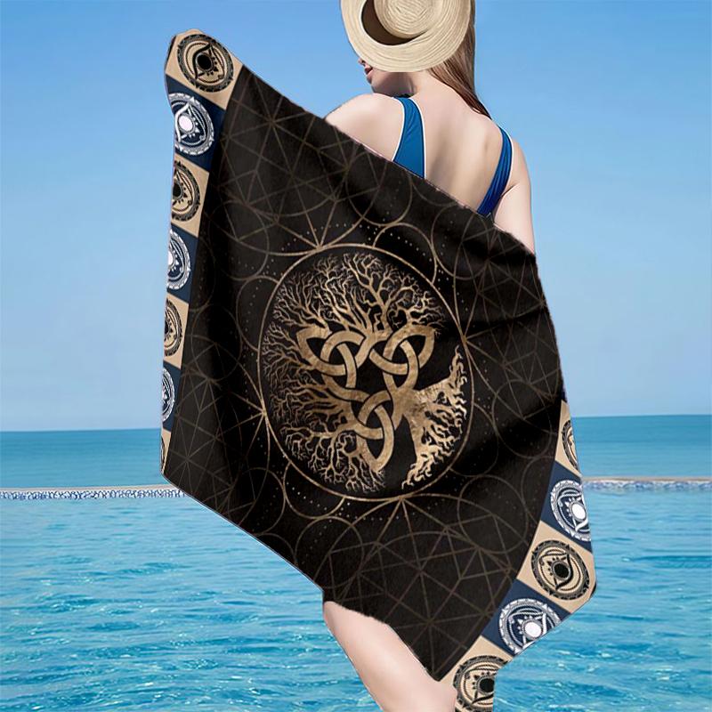 Tree Of Life Connection Beach Towel, Super Soft Microfiber, Gift for Her/Him, Birthday, for Pool, Beach, Travel, Home Decor Fan gifts