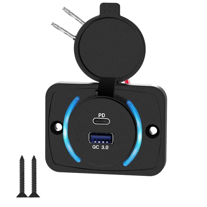 

Розетка USB-панели 12 В для автодома 30 Вт PD3.0 USB-C и QC3.0 USB-A, гнездо зарядного устройства, быстрое автомобильное USB-зарядное устройство, розетка питания для автомобиля, лодки, автобуса, автодома, дома