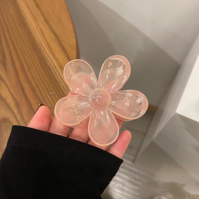 7Designs Giant Flower Cross Acrylic Hair Claw Clips for Women Accessories Jewelry Korean Jelly Large Resin Crab Clamp Headwear