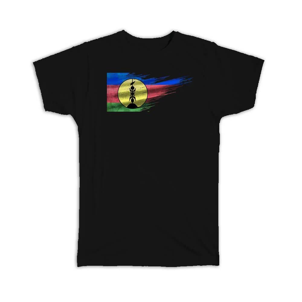 

Gift T-Shirt : New Caledonia Flag Travel Expat Country Artistic 3XL
