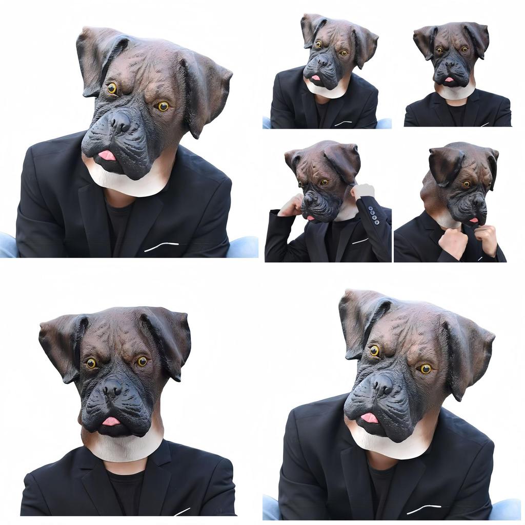 Dog Face Mask Latex Animal Prop For Halloween Costume And Pet Dressup