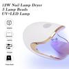 Tragbarer Gel-UV-Nageltrockner mit 3 LEDs, sanfte Beleuchtung, keine Blendung, LED-Nagellampe zum schnellen Backen und Trocknen von Nagellack, professionelle Heim-DIY-Maniküre
