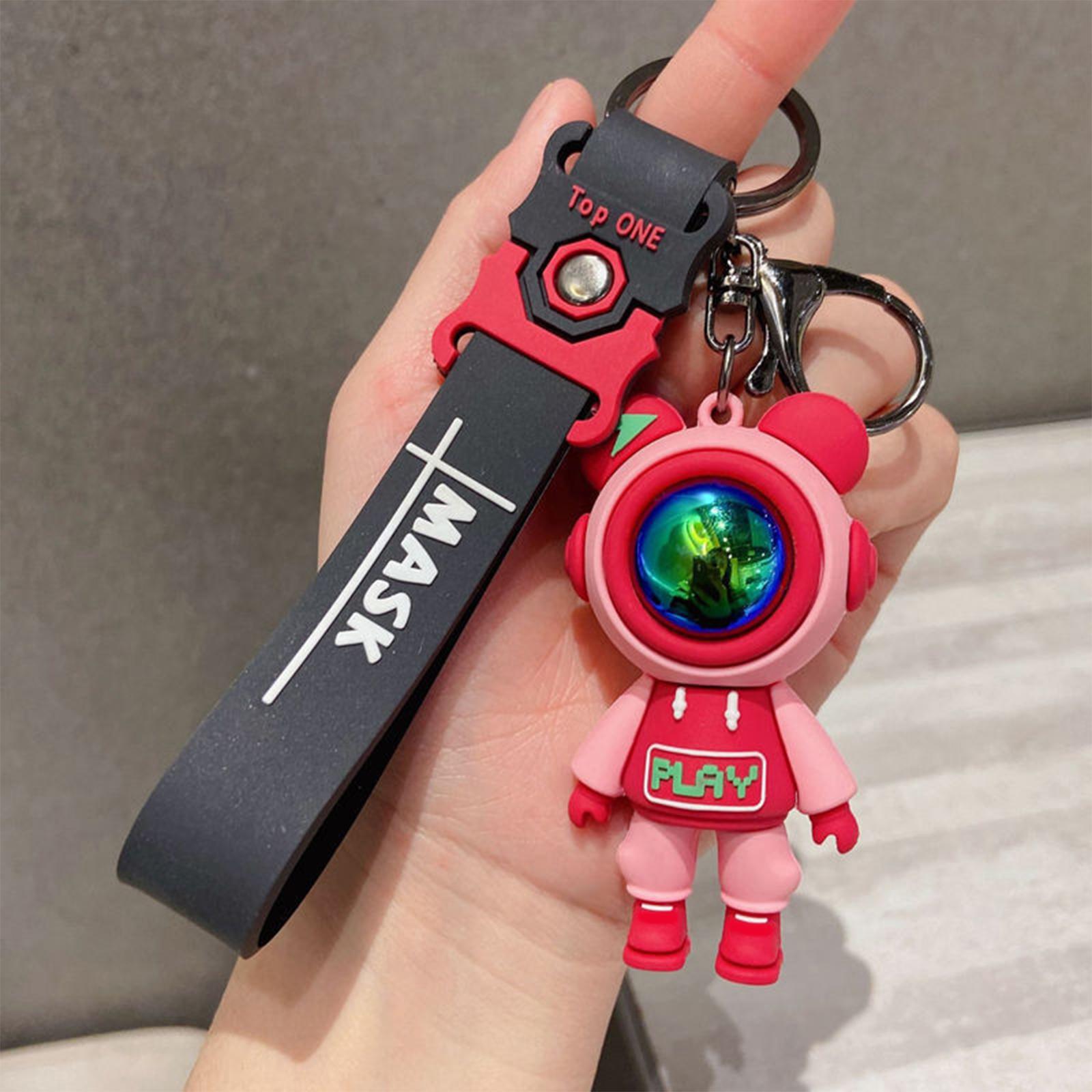 

Брелок з мультяшним ведмедиком-блискавкою. Милий ведмідь-космонавт. Сумка-сумка A8 рожевий