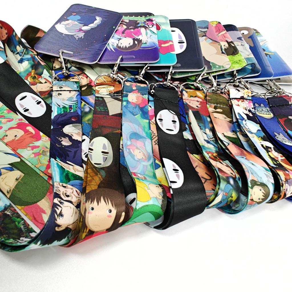 Anime Lanyards Keychain Animated Mobile Phone ID Card pass Hang Rope DIY Jewelry Accessories