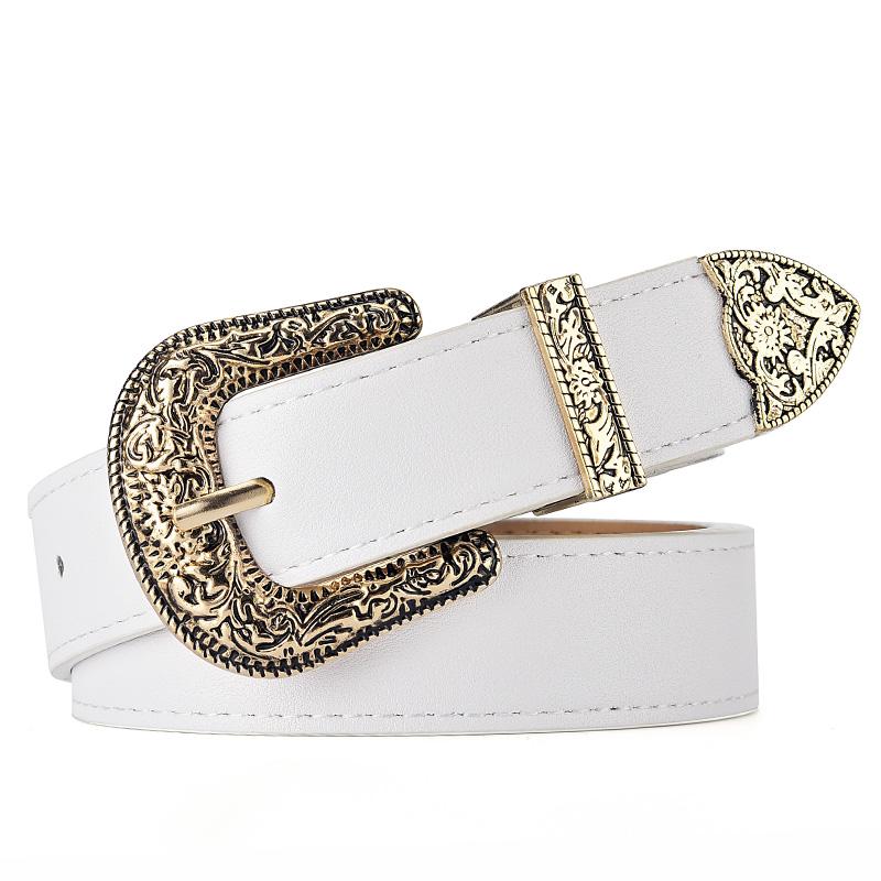 Women'S Belt Vintage Carved Needle Buckle Men'S Belt Punk Hip Hop Rock Style Jeans Pu Leather Belt Cheap Belt