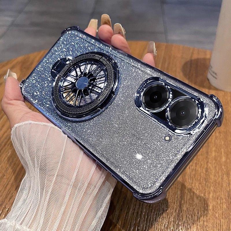 Gyro Phone Holder Case For Xiaomi Redmi A5 A3 A1 Turbo 4 3 Pro Fundas Glitter Shockproof Plating Phone Cover