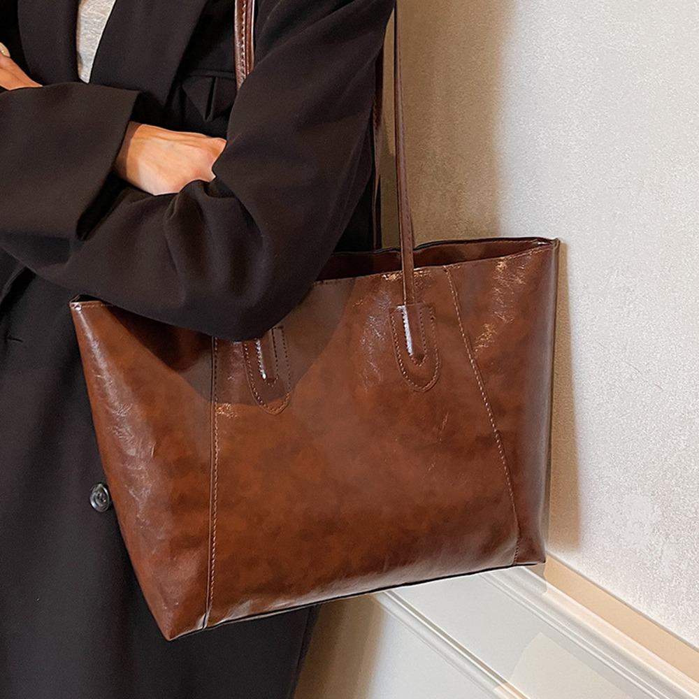 Fashion Shoulder Bag PU Leather Women Tote Bag Soft Large Capacity Shoulder Bag Crossbody Bag Soft Underarm Pouch
