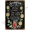 Metal Sign Vintage Tin Signs Retro Decorations Gin & Tonic Cocktail Plate Decorative Poster Plaque Bar Kitchen Home Wall Decor