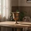Urn Vase with Handles Antique-Gold Metal Tall for Tabletops