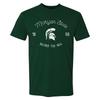 Michigan State Spartans Vintage Script Premium Cotton T-Shirt - Forest