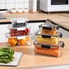 Food-grade plastic fresh-keeping box Large capacity rectangular fruit bento box for refrigerators Storage transparent sealed box