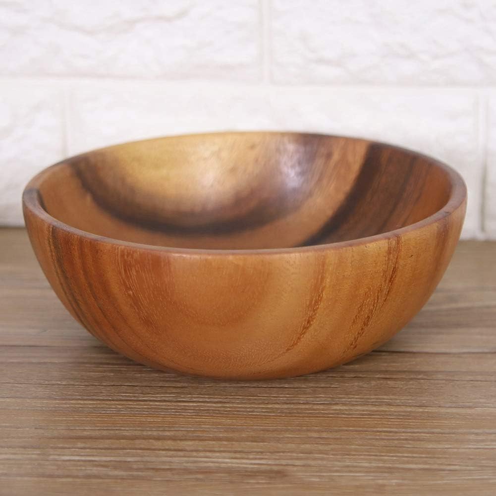 

Yosoo Solid Wood Bowl, Acacia Wood Salad Soup Dining Bowl, Natural Hand-Made Classic Large Round, Kitchen Utensils (20 * 7 cm / 7.9 * 2.8 inch)
