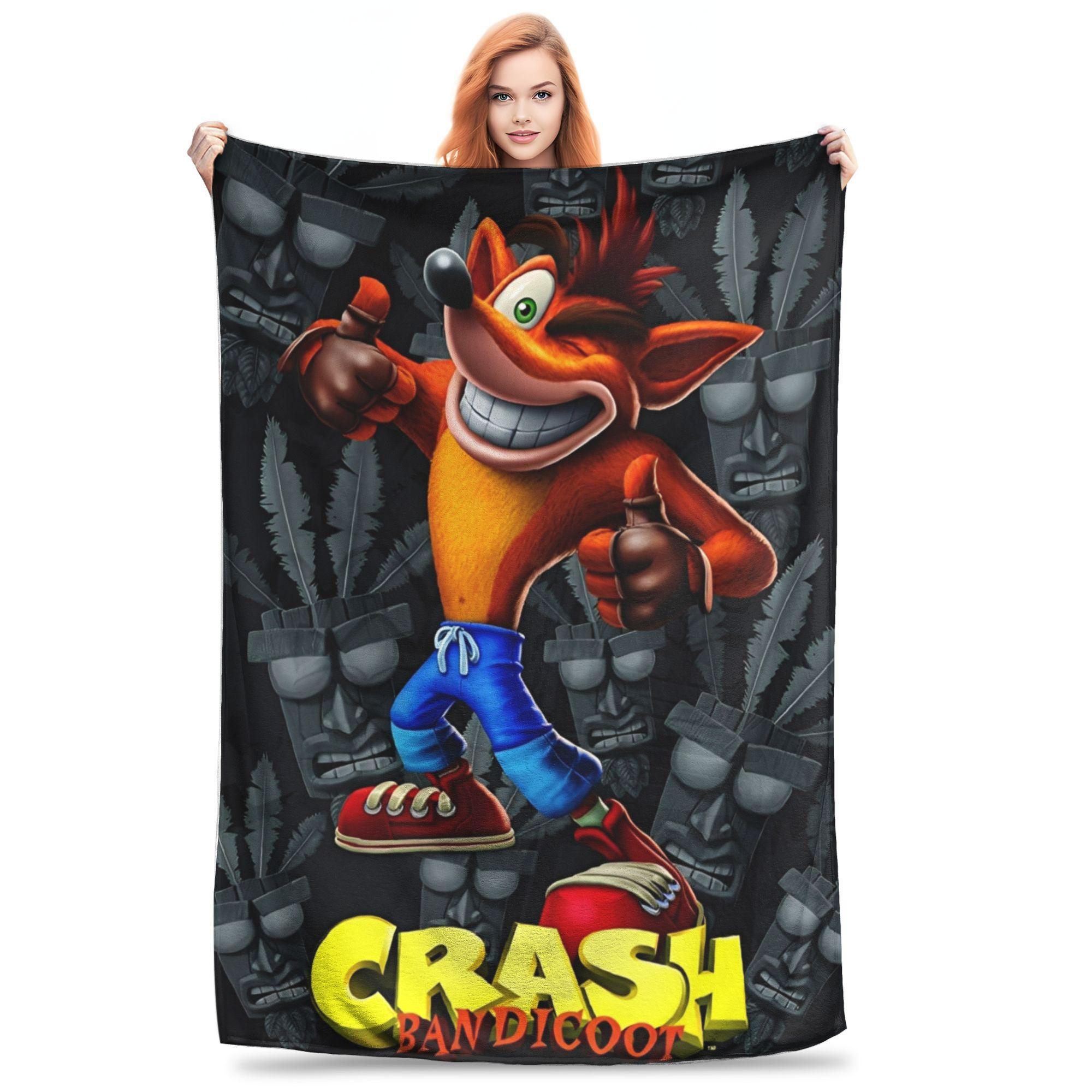 

Crashs Bandicoots Cartoon Blanket Multiple Sizes Super Soft Cozy Video Game Throw Blankets for Sofa Couch and Bed 75x90cm