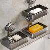 Wandmontierte Saugknopf-Seifenbox Raumaluminium Badezimmerregal Waschraum-Seifenbox Abtropfgestell Toilettenwaschtisch Aufbewahrung