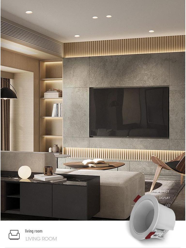 Embedded Anti-Glare COB Downlight: Narrow Edge, Deep Cup, Mainless Series for Hotel and Home Ceiling