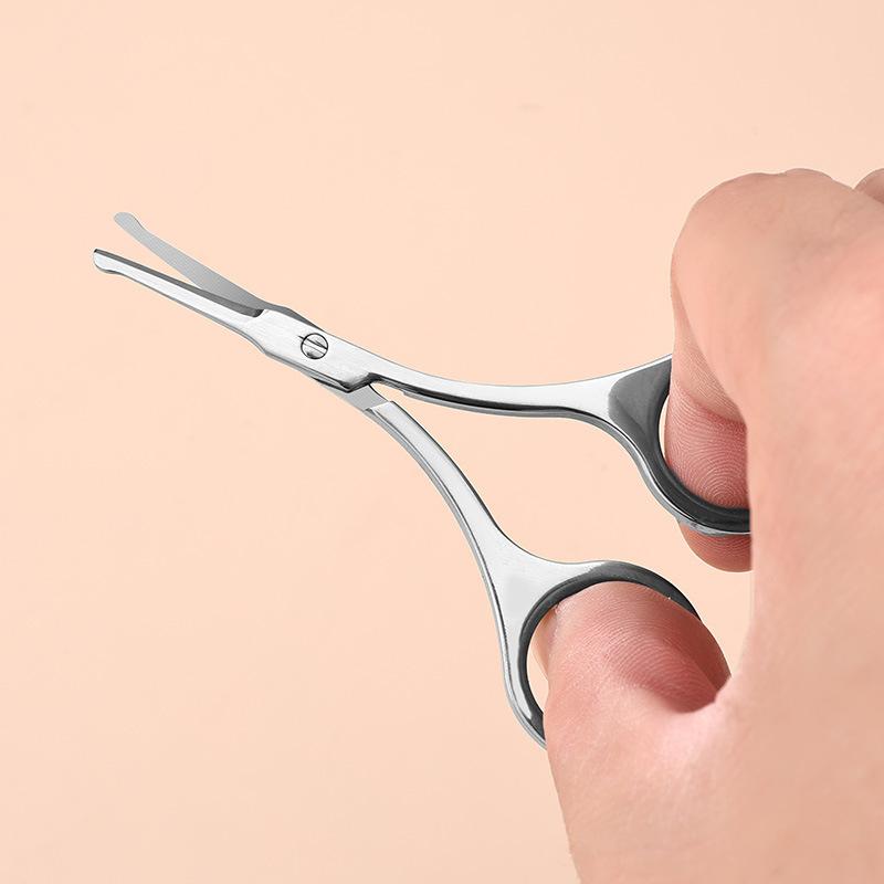 Rounded Stainless Stork Scissors Professional Nose Hair Scissors Man Facial Hair Scissors for Eyebrows Facial Hair Beauty Tool