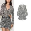 Spring and Summer New Women's Clothing Commute Style Casual Loose Print Long Sleeves V-neck Casual Casual Dress 2468656