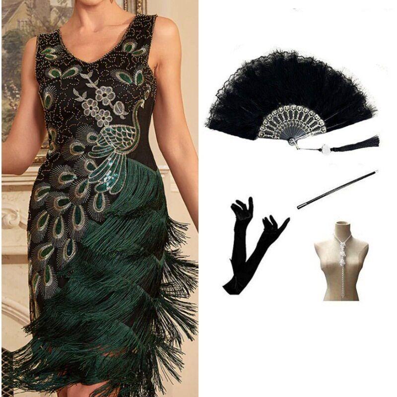 1920S Sequined Cocktail Dress, Retro Sequined Tassel Dress, Prom Party Evening Dress