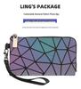 Pochette Geometrica Floreale Iridescente da Donna Luminosa - Tendenza, Cambia Colore, alla Moda con Zip