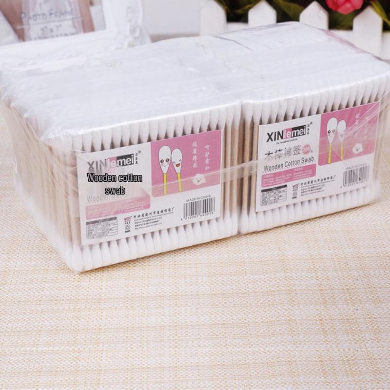 Xinlemei 80-100 Pcs Double-Ended Cotton Swabs for Makeup, Beauty, Lipstick, Hygiene, and Disinfection.