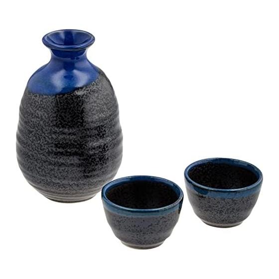 Kintoen Mino ware sake set sake bottle sake cup sake cup tenmoku 280ml sake hot sake Takada ware gift box present gift