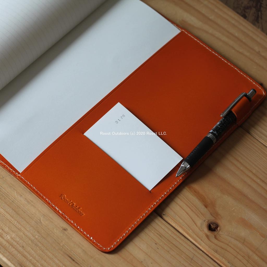 Roost Outdoors Genuine Leather Notebook Cover B5 Semi-B5 Leather Notebook Cover Orange Camel
