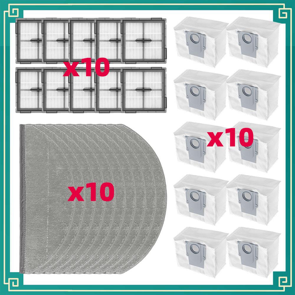 Fit For Roborock Q10 X5/Q10 X5+/Q10P/Q10P+/Q10 PF/Q10 PF+/Q8/Q8+/Q8 Max Pro Parts Main Side Brush Filter Mop Cloth Dust Bag Kits