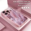 Angel Wing Design Unique Pink Metal Paint Glass Phone Case For iPhone 11 12 13 14 15 16 17 Pro Max 15 14 Plus 17 Air 16E Cover
