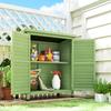 Garden Shed Wooden Garden Storage Shed 2 Door Unit Solid Fir Wood Garage Tool Organisation Cabinet, 87L x 46.5W x 96.5Hcm, Green