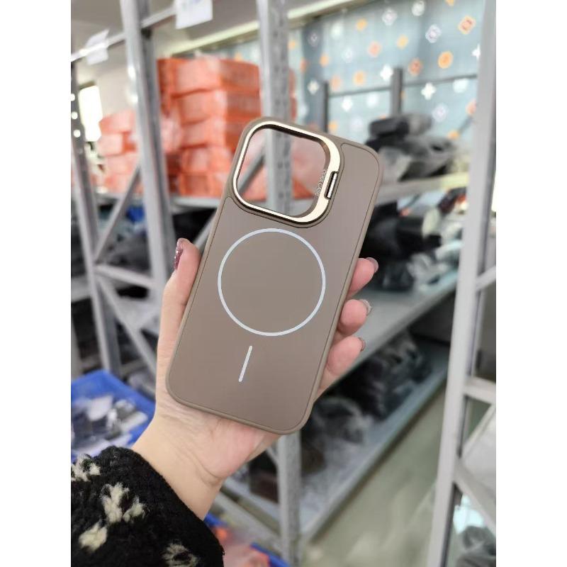 Fine Magnetic Attraction, Suitable for Apple 16promax Phone Case Mesh Heat Dissipation, Ip15pm Lens Bracket Full Cover Protective Case
