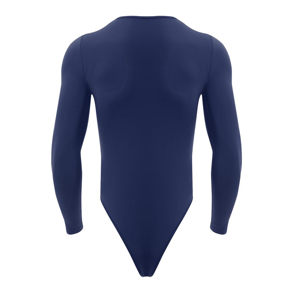 Body s knoflíky pro muže Snadné nošení Jednodílné leotard Dlouhý rukáv Kulatý výstřih Ležérní outfit L-XL