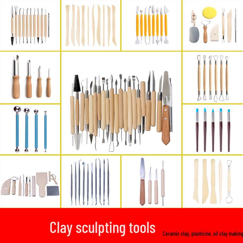 Fine Carving and Sculpting Tool Set for Clay and Pottery Art 4-piece Finishing Tools Set