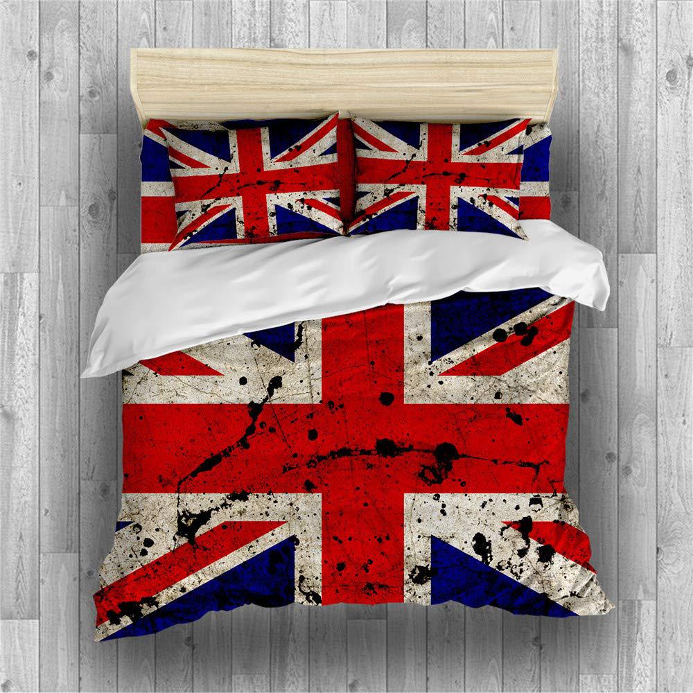 Simple British British Expired Three-Piece Digital Printing Quilt Cover Bedding Home Textiles