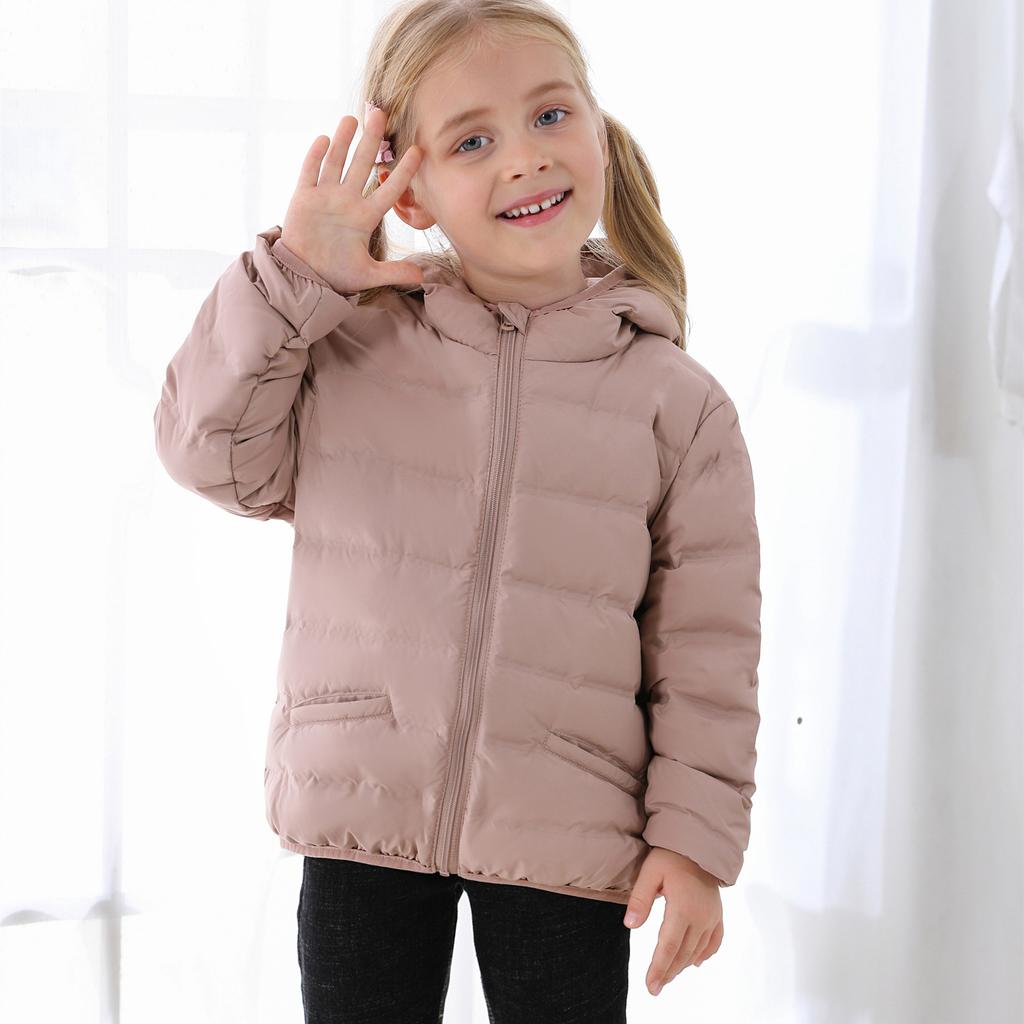 Children's Down Jacket White Duck Down Seamless Kids' Wear Hooded Lightweight Style Boys' & Girls' Coats Large, Medium, Small Sizes