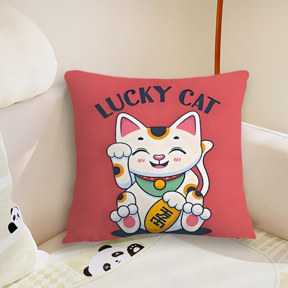 cushion cover Comfortable soft cat Pillow Japanse Case lucky for Sofa Living Room Home office Decor Protective Covers