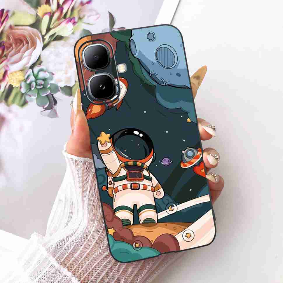 For Infinix Smart 20 4G X6840 X6840B Case Cartoon Cat Dinosaur TPU Black Cover For  Infinix Smart20 smart 20 4G Phone Casing