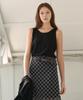 VLETI Logo Embroidered Cardigan & Sleeveless Set (Black)