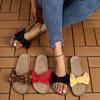 Fashion Ladies Shoes 2024 Hot Plus Size Women's Slippers Fashion Butterfly-knot Daily Slippers Women New Round Toe Flat Slippers Zapatos